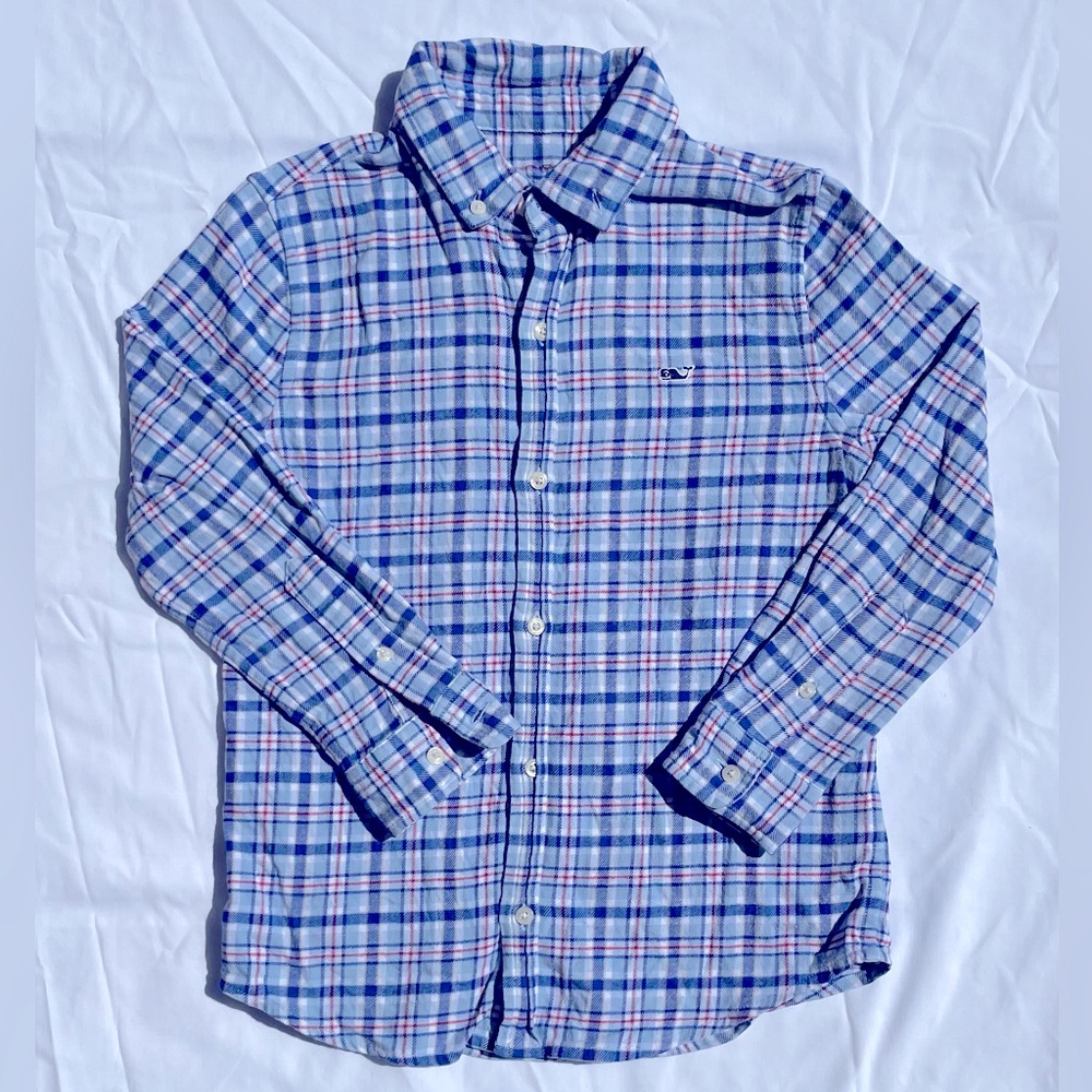 Vineyard Vines Boys flannel button-down shirt, Size 7